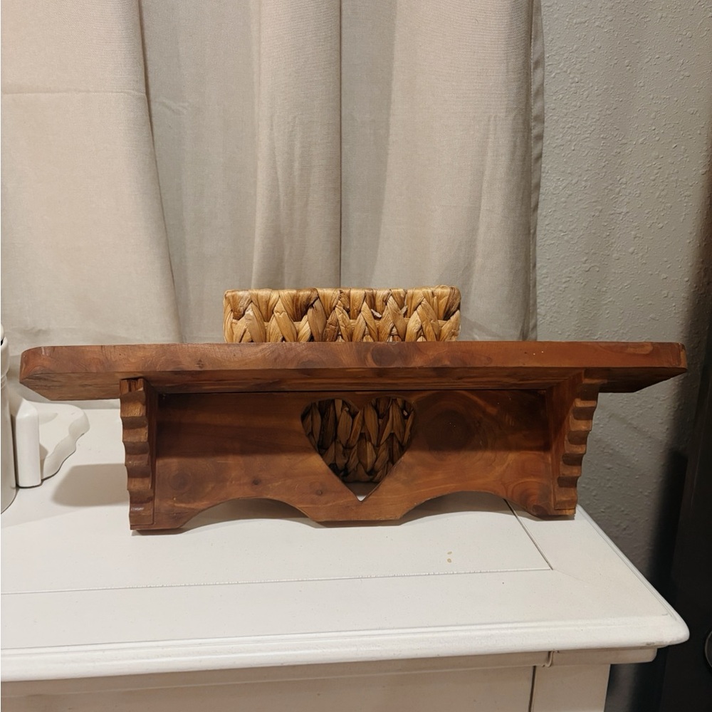 Wooden Shelf with Heart Cutout